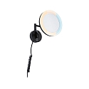 Spiegel met verlichting MASUA IP44 - 3X ZOOM 3-voudig, rond, met flexibele arm, CCT Switch, kantelbaar IP44 / IP20, zwart mat 