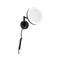 Paulmann Spiegel met verlichting MASUA IP44 - 3X ZOOM 3-voudig, rond, met flexibele arm, CCT Switch, kantelbaar IP44 / IP20, zwart mat 