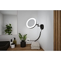 Paulmann Spiegel met verlichting MASUA IP44 - 3X ZOOM 3-voudig, rond, met flexibele arm, CCT Switch, kantelbaar IP44 / IP20, zwart mat 