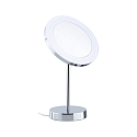 Paulmann Spiegel met verlichting MASUA IP44 - 3X ZOOM 3-voudig, rond, CCT Switch, met stekker, instelbaar IP44 / IP20, chroom 