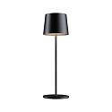 Tafellamp op batterijen GILO USB-C up / down, met USB-Aansluiting, set terug, met Touch-Dimmer IP44, zwart mat dimbaar