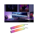 Paulmann Lichtbalk set van 2, RGB IP20, zwart dimbaar