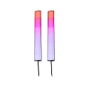 Paulmann Lichtbalk set van 2, RGB IP20, zwart dimbaar