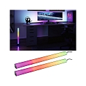 Paulmann Lichtbalk set van 2, RGB IP20, zwart dimbaar