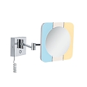 Spiegel met verlichting JORA LED hoekig, met schakelaar, met scharnierende arm, CCT Switch, met stekker IP44, chroom, wit 