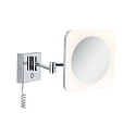 Paulmann Spiegel met verlichting JORA LED hoekig, met schakelaar, met scharnierende arm, CCT Switch, met stekker IP44, chroom, wit 