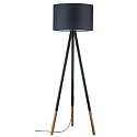 Paulmann Paulmann Floor lamp Neordic Rurik 1 flame with fabric shade gray/wood