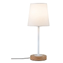 Paulmann Table lamp Neordic Stellan 1 flame with fabric shade white/wood