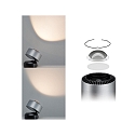 Paulmann table lamp ALDAN LED with sensor, brushed aluminium, black dimmable