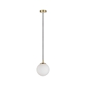 Pendelarmatuur NEORDIC E27 IP20, messing geborsteld, wit dimbaar