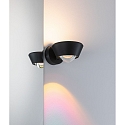 Paulmann wall luminaire SABIK LED up / down, rotatable, with lens optics IP44, black dimmable