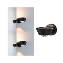 Paulmann wall luminaire SABIK LED up / down, rotatable, with lens optics IP44, black dimmable