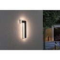 Paulmann Solar huisnummer licht met batterij, indirect IP44, zwart, wit mat 