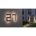 Paulmann Solar huisnummer licht met batterij, indirect IP44, zwart, wit mat 