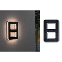 Paulmann Solar huisnummer licht met batterij, indirect IP44, zwart, wit mat 