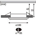 recessed luminaire SORMUS round, set of 1 IP65, white matt  6,5W 560lm 3000K 100� 100� CRI >80