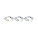 Paulmann Spot AUMUS rond, set van 3 IP20, chroom mat dimbaar