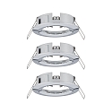 Paulmann Set of 3 Recessed luminaire CHOOSE, fixed, IP44, 230V, max. 3x 10W �5.1cm, chrome