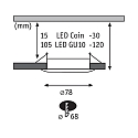 Paulmann Set of 3 Recessed luminaire CHOOSE, fixed, IP44, 230V, max. 3x 10W �5.1cm, chrome