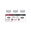 Inbouwarmatuur CHOOSE stijf, set van 3 IP44, aluminium dimbaar