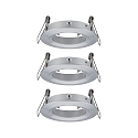 Paulmann Inbouwarmatuur CHOOSE stijf, set van 3 IP44, aluminium dimbaar