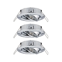 Paulmann Set of 3 Recessed luminaire CHOOSE, swivelling, IP23, 230V, max. 3x 10W �5.1cm, chrome