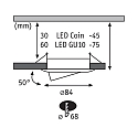 Paulmann Set of 3 Recessed luminaire CHOOSE, swivelling, IP23, 230V, max. 3x 10W �5.1cm, chrome