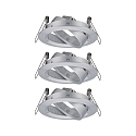 Paulmann Inbouwarmatuur CHOOSE draaibaar, set van 3 IP23, aluminium dimbaar