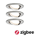 Paulmann Inbouwarmatuur NOVA PLUS COIN WW LED rond, draaibaar, set van 3, ZigBee aanstuurbaar IP23