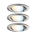 Inbouwarmatuur NOVA PLUS COIN TW LED rond, draaibaar, set van 3, Tunable White, ZigBee aanstuurbaar IP23