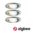 Paulmann Inbouwarmatuur NOVA PLUS COIN TW LED rond, draaibaar, set van 3, Tunable White, ZigBee aanstuurbaar IP23