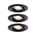 recessed luminaire NOVA MINI PLUS COIN swivelling, set of 3 IP23, black matt dimmable 4W 310lm 2700K 38� 38� CRI >80