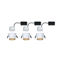 Paulmann Inbouwarmatuur GIL COIN LED rond, stijf, set van 3 IP44, goud, wit mat dimbaar 470lm 2700K CRI >80