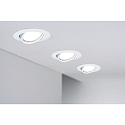 Paulmann Inbouwarmatuur BASE draaibaar, set van 10 GU10 IP20, wit dimbaar CRI >80