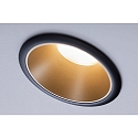 Recessed spot LED COLE IP44, fixed, incl. LED COIN Module, 230V, 6.5W 2700K460lm 100�, 3-step dimmable, black / gold matt