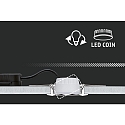 Recessed spot LED COLE IP44, fixed, incl. LED COIN Module, 230V, 6.5W 2700K460lm 100�, 3-step dimmable, black / gold matt