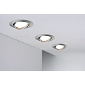 Paulmann Inbouwarmatuur BASE draaibaar, set van 3, schakelbaar GU10 IP20, ijzer geborsteld  15W 350lm 3000K 100� 100� CRI >80