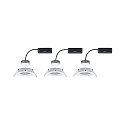 Paulmann Paulmann Recessed luminaire LED Coin Slim, IP23, round, 6,8W, set of 3 dimmable and swiveling, white
