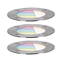 Paulmann Vloerinbouwarmatuur LED PLUG & SHINE ZIGBEE set van 3, RGBW, ZigBee aanstuurbaar IP65, zwart, zilver dimbaar