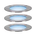 Paulmann Vloerinbouwarmatuur LED PLUG & SHINE ZIGBEE set van 3, RGBW, ZigBee aanstuurbaar IP65, zwart, zilver dimbaar