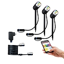 Paulmann Buitenlamp LED PLUG & SHINE PIKE ZIGBEE set van 3, RGBW, ZigBee aanstuurbaar IP44, antraciet dimbaar