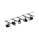 Touwsysteem WIRE SYSTEMS DC CUP set van 5 GU5,3, chroom, zwart mat 