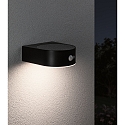 Paulmann solar wall luminaire EILEEN PIR round, with switch, with motion detector IP44, black 