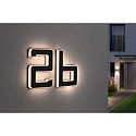 Paulmann Huisnummer met verlichting IP44, zwart 