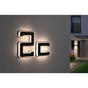 Paulmann Huisnummer met verlichting IP44, zwart 