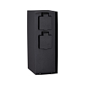 socket column RIO 2-fold, with cover, one-sided, anthracite