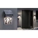 Paulmann Huisnummer met verlichting IP44, zwart