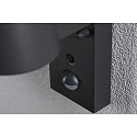 Paulmann outdoor wall luminaire CAPEA with motion detector, switchable, insect friendly IP44, anthracite 
