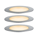 floor recessed luminaire FLOOR SET PLUG & SHINE set of 3, insect friendly IP67, silver 