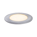 floor recessed luminaire LED GOLD LIGHT POINT � 5CM rigid, passable, switchable, insect friendly IP67, brushed aluminium 